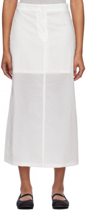 Белая полупрозрачная юбка-макси Amomento