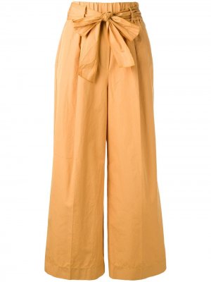 Расклешенные брюки с завязкой Forte. Цвет: коричневый