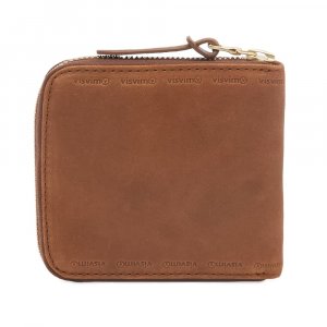 Кожаный кошелек в два сложения, коричневый Visvim