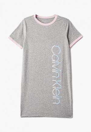 Сорочка ночная Calvin Klein. Цвет: серый