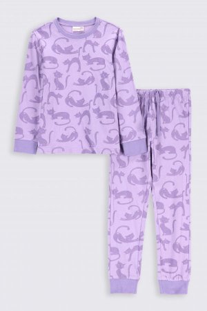 Пижама для девочки фиолетовый хлопок с длинным рукавом Coccodrillo