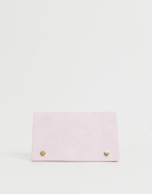 Розовый бумажник из искусственной замши Monki