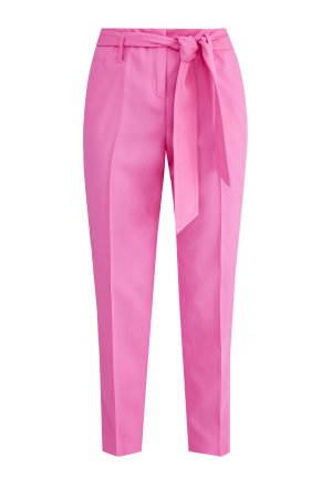 Укороченные брюки в классическом стиле из ткани кади с поясом ERMANNO SCERVINO. Цвет: розовый