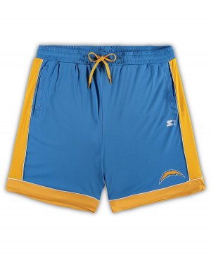 Мужские пудрово-синие и золотые модные шорты Los Angeles Chargers, любимые поклонниками Starter