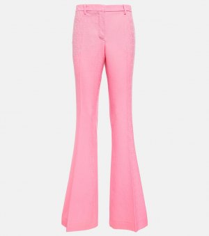 Расклешенные шерстяные брюки Allover VERSACE, розовый Versace