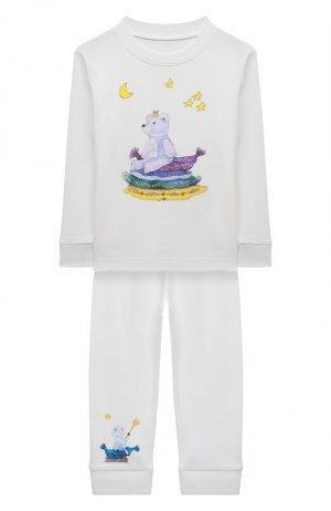 Хлопковая пижама Fia World. Цвет: белый