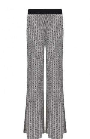 Укороченные расклешенные брюки из вискозы MRZ. Цвет: черно-белый