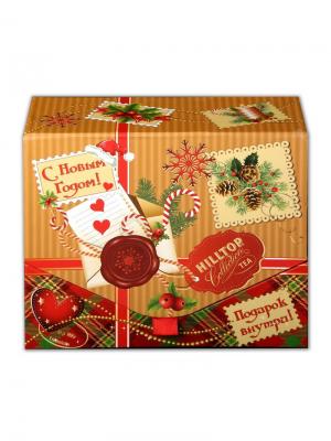 Чай Hilltop Шкатулка Посылка от Деда Мороза Подарок Цейлона 100гр. + игрушка. Цвет: черный