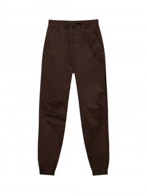 Зауженные брюки , темно коричневый Pull&Bear