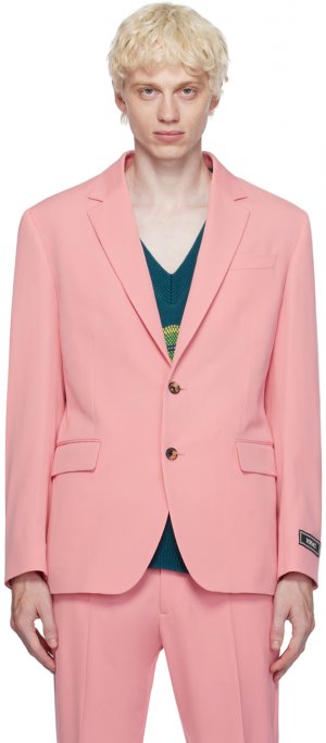 Розовый строгий пастельный пиджак Versace