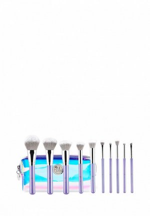 Набор кистей для макияжа BH Cosmetics Hello Holo 10 Piece Brush Set, 239,77 г. Цвет: фиолетовый