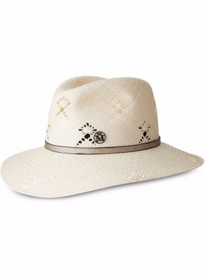 Соломенная шляпа-федора Henrietta Maison Michel. Цвет: бежевый
