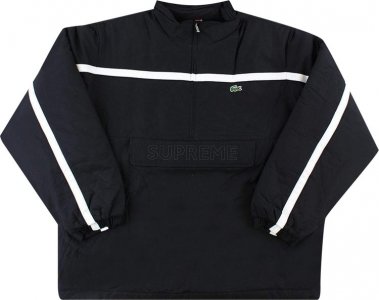 Пуловер x Lacoste Puffy Half Zip Pullover 'Black', черный Supreme