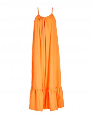 Хлопковое макси-платье 8 by YOOX, оранжевый Yoox