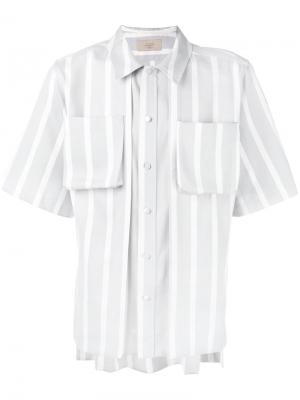 Свободная рубашка с короткими рукавами Maison Flaneur. Цвет: серый