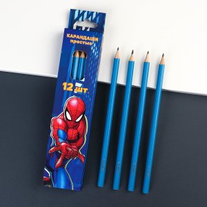 Набор чернографитных карандашей, 12шт., человек-паук MARVEL