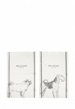 Набор полотенец кухонных Bellehome Dog breeds (set 1), 40х70 см. Цвет: бежевый
