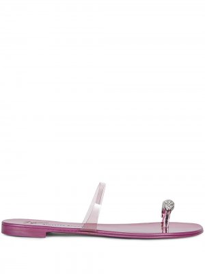 Сандалии Ring Plexi с открытым носком Giuseppe Zanotti. Цвет: розовый