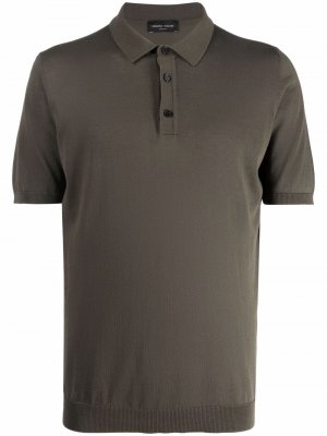 Short-sleeved cotton polo shirt Roberto Collina. Цвет: зеленый