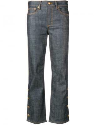 Классические прямые джинсы Tory Burch. Цвет: синий