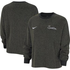 Женский черный пуловер с надписью Michigan State Spartans Yoga Script Nike