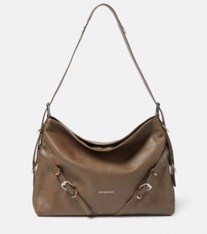 Кожаная сумка через плечо voyou среднего размера , серый Givenchy