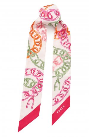 Шелковый шарф-бандо Furla. Цвет: розовый