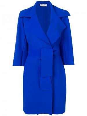 Пальто с поясом Le Petite Robe Di Chiara Boni. Цвет: синий