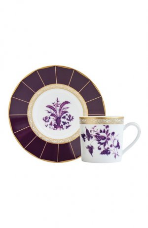 Кофейная чашка с блюдцем Prunus Bernardaud. Цвет: фиолетовый