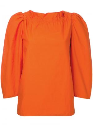 Блузка с круглым вырезом Atlantique Ascoli. Цвет: жёлтый и оранжевый