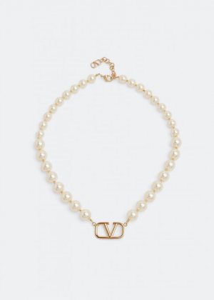 Ожерелье VALENTINO GARAVANI VLogo Signature pearl necklace, белый