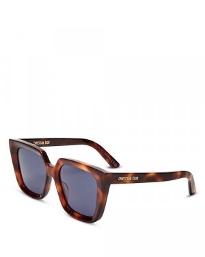 Квадратные солнцезащитные очки Midnight S1I, 53 мм DIOR, цвет Brown Dior
