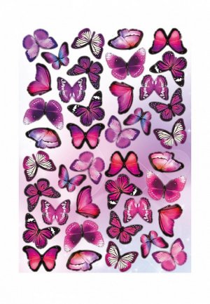Наклейка декоративная Decoretto Неоновые бабочки. Цвет: разноцветный