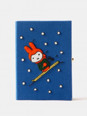 Клатч-книжка miffy ski с вышивкой , синий Olympia Le-Tan