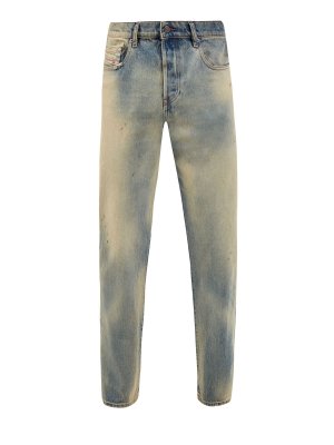 Прямые джинсы D-Viker из денима с винтажным эффектом DIESEL. Цвет: мульти