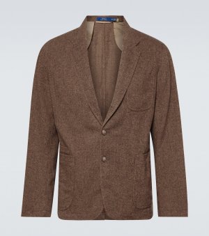 Современный пиджак polo с узором «в елочку» , коричневый Ralph Lauren
