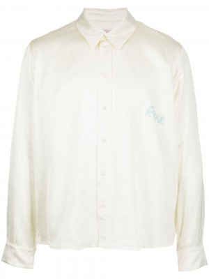 Рубашка с длинными рукавами и графичным принтом Martine Rose. Цвет: белый
