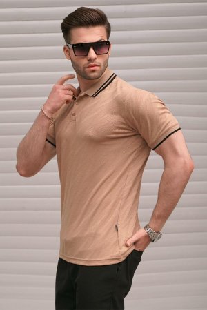 Мужская футболка стандартного кроя из норки с воротником-поло 6110 MADMEXT