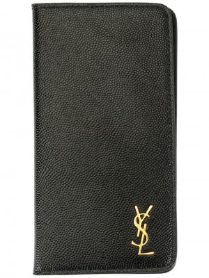 Складной чехол для iPhone 8 с логотипом Saint Laurent. Цвет: черный