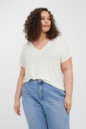 Базовая футболка больших размеров, белый Vero moda curve
