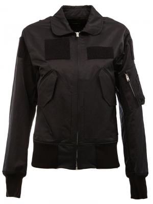 Куртка бомбер с нашивками Yang Li. Цвет: чёрный