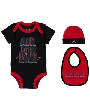 Комплект боди, нагрудников и шляпы Baby Boys Create, 3 предмета, черный Jordan