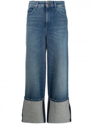 Широкие джинсы с подворотами Alysi. Цвет: синий