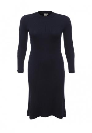 Платье LOST INK PLUS KNITTED DRESS WITH TWIST SLEEVE. Цвет: синий