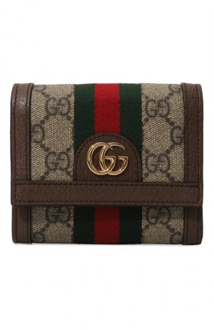 Текстильное портмоне Gucci. Цвет: бежевый