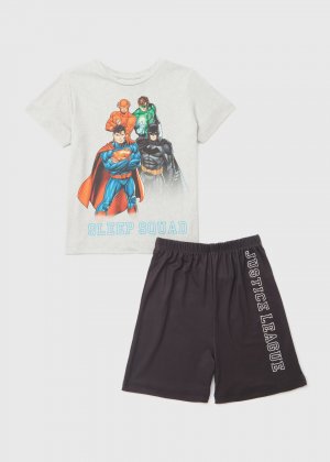 Детский короткий пижамный комплект DC Comic Sleep Squad черного цвета (5–12 лет) , мультиколор Comics