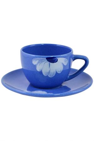 Чашка с блюдцем Blue Garden Waechtersbach. Цвет: синий