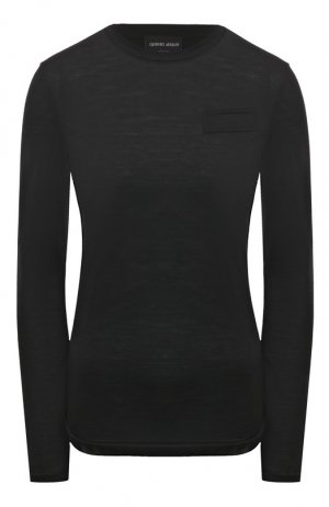 Шерстяной пуловер Giorgio Armani. Цвет: чёрный
