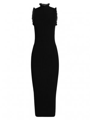Облегающее платье миди с воротником-стойкой и Philosophy Di Lorenzo Serafini, черный Serafini