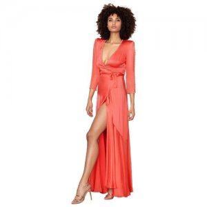 Платье кораллового цвета с запахом Ebby Agent Provocateur. Цвет: оранжевый/розовый